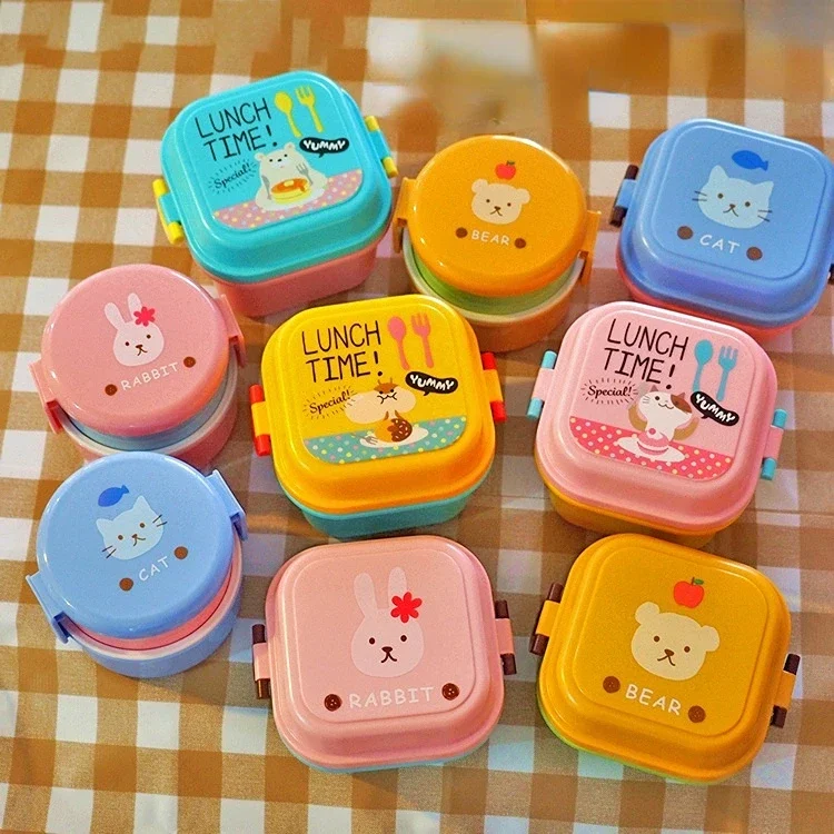 Food Snacks For Kids - Leuke Cartoon Kitty Bento Lunchbox Plastic