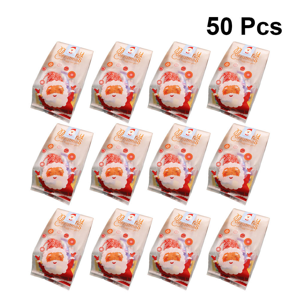 Xmas Food Snacks - 50 stuks plastic bakzakjes met kerstthema,