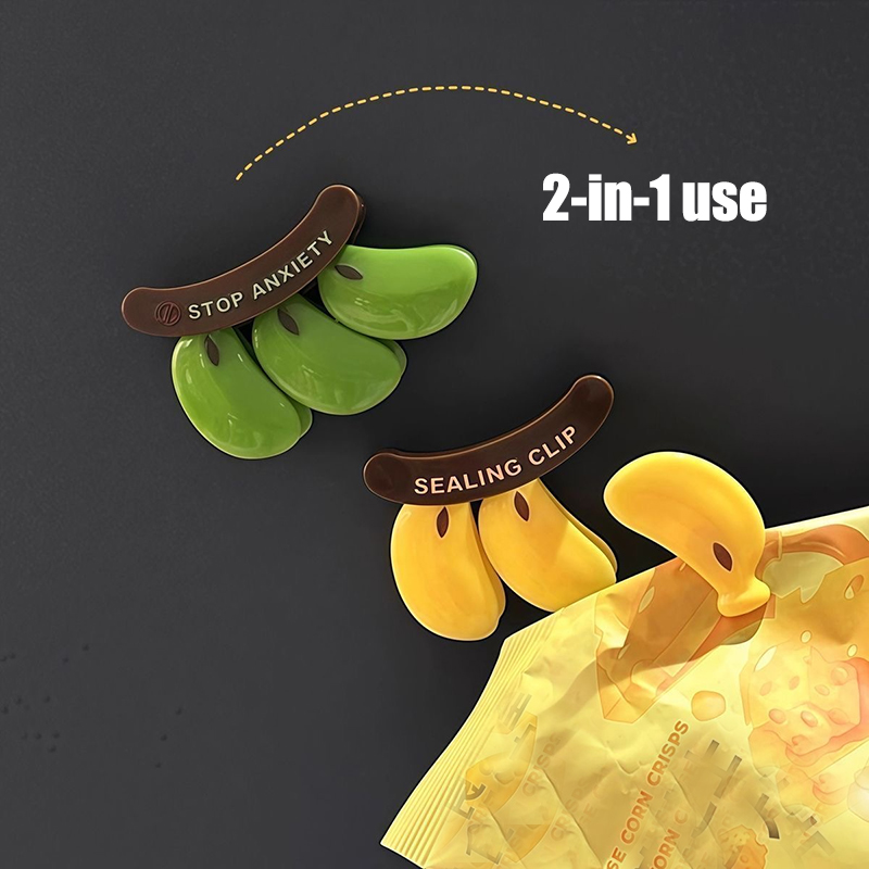 Food Snacks For 1 Year Old - Bananenvormige koelkastmagneten zakclip, 2-in-1 afneembare voedsel-
