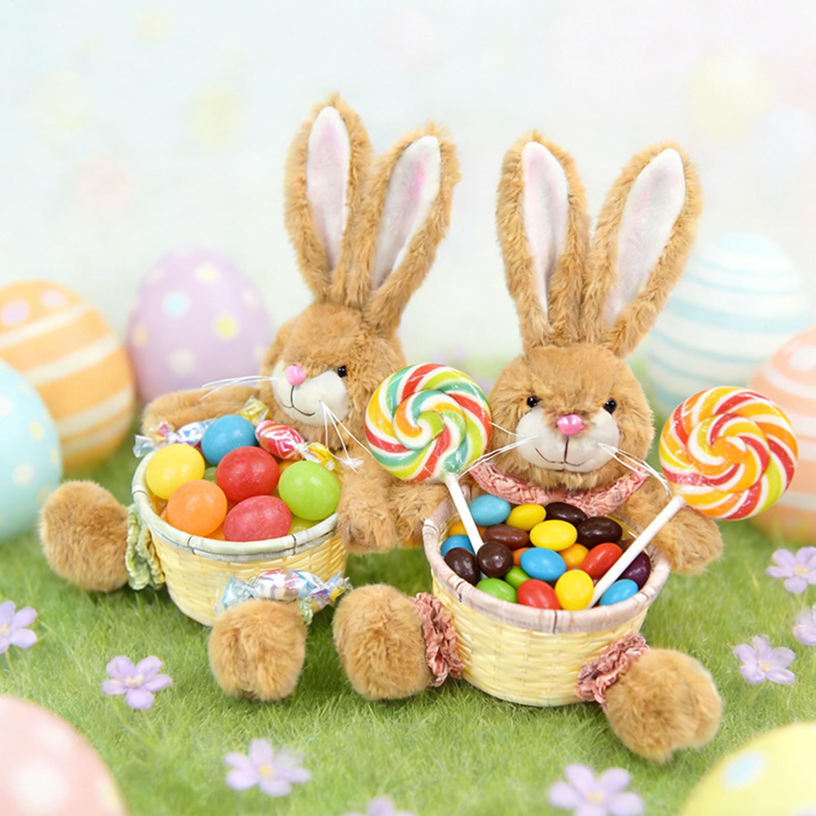 Food Snacks For Kids Party - Paashaasmandje Snoepopbergmandje Schattige konijnenopbergmand voor kinderfeestjes,