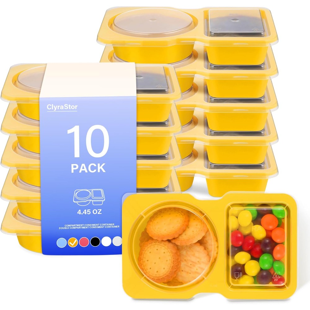 Food Snacks For Kids Party - 2-delige wegwerp plastic snackbakjes met deksels,