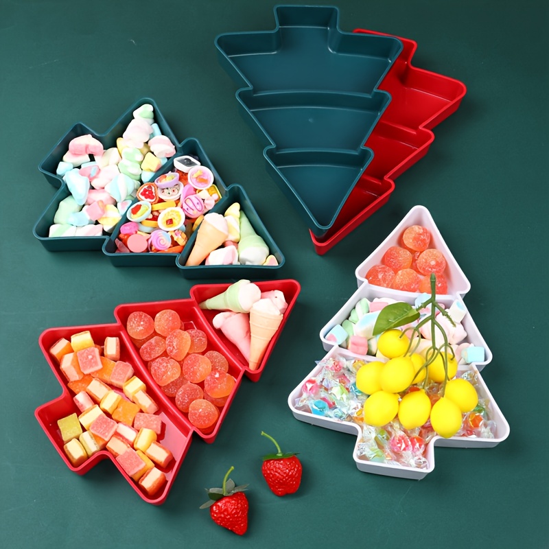 Xmas Food Snacks - 3 stuks kerstboom voedsel decor lade