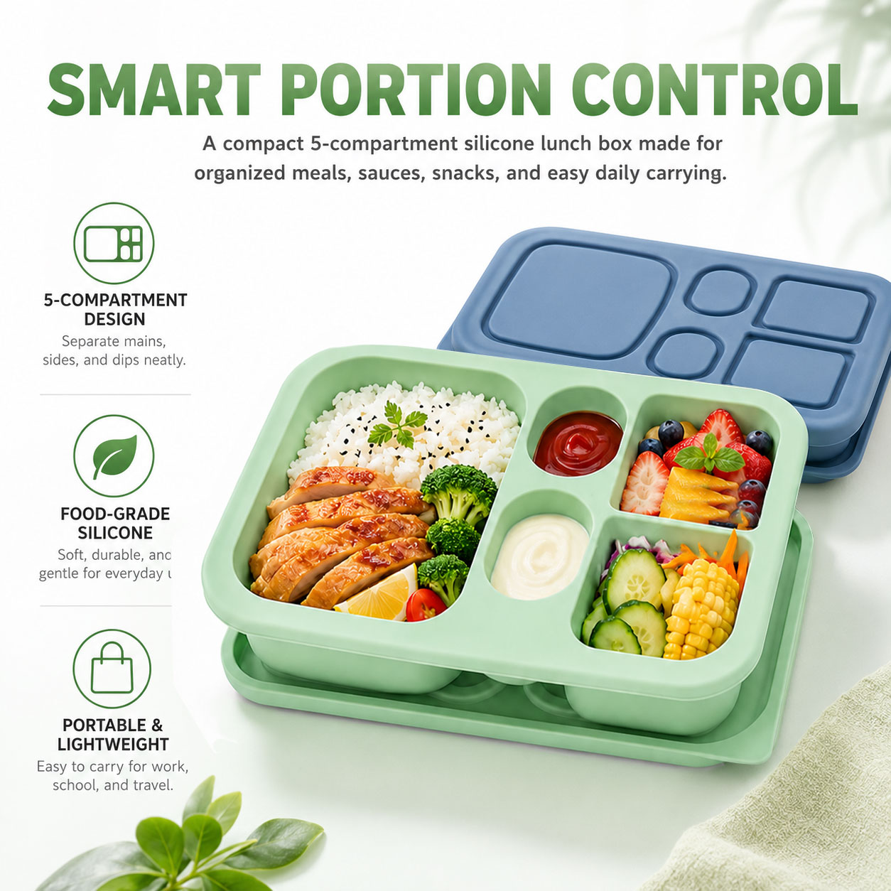 Draagbare siliconen Bento lunc - Food Snacks For 1 Year Old recensie en prijs