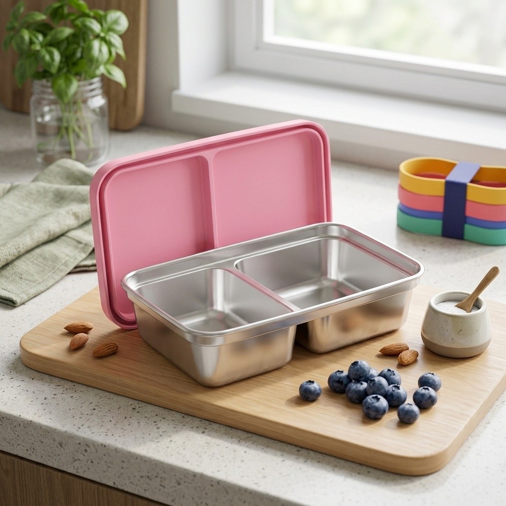 RVS kinderlunchbox met 2 compa - Food Snacks For Toddlers recensie en prijs